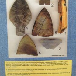 Poster of stone weapons found recently in bowhead whales.