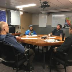 The R/V Sikuliaq "lounge" on calmer days during a meeting.  August 2017.  Photo by Lisa Seff.