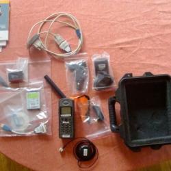 All of the parts to a satellite phone