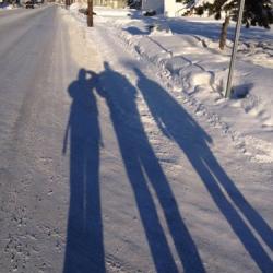 Shadows in Fairbanks at noon