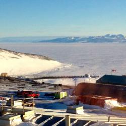 A view of the helicopter site at McMurdo Station.