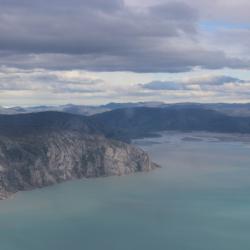 Our bird's eye view of Greenland near Kangerlussuaq from the LC-130.