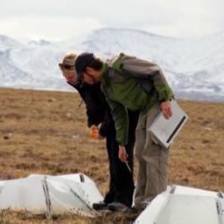 Me and Matthew Simon taking measurements at Imnaviat Creek.