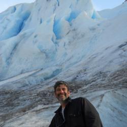 Sitting by the glacier