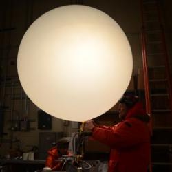 Weather balloon after inflation