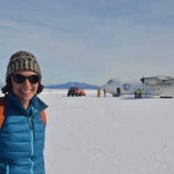 Michelle Brown in front of Cargo Plane