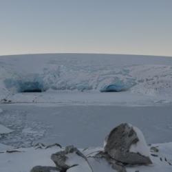 Glacier caves in Palmer Station backyard