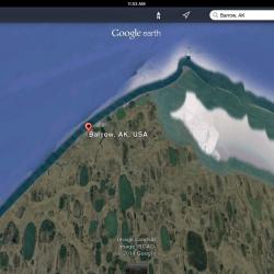 Google Earth screenshot of the tundra around Barrow