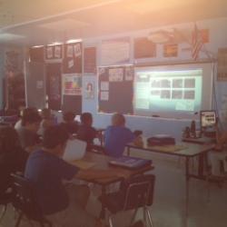 Students listening to a PolarConnect Event